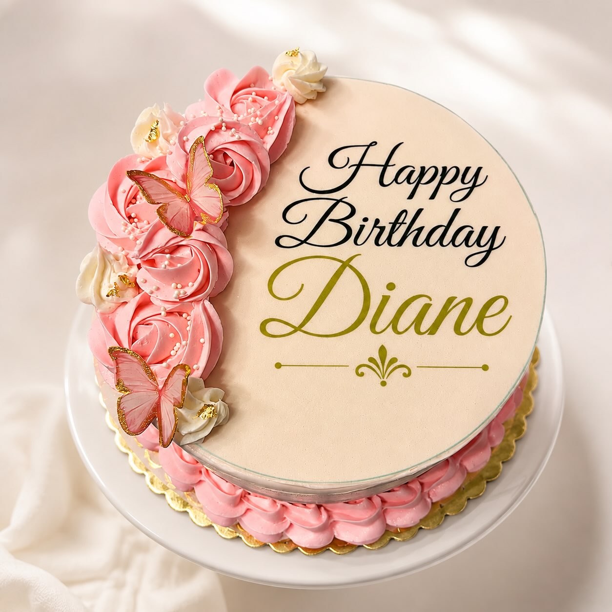 Pink butterfly cake for Diane